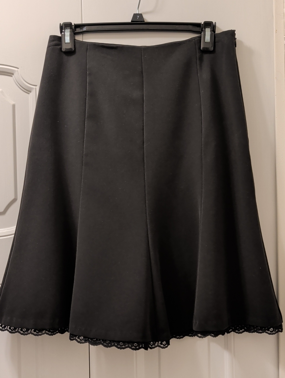 George Black A-Line Skirt with Lace Trim Size 6